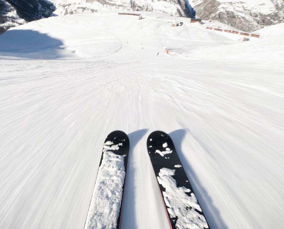 skis on a slope