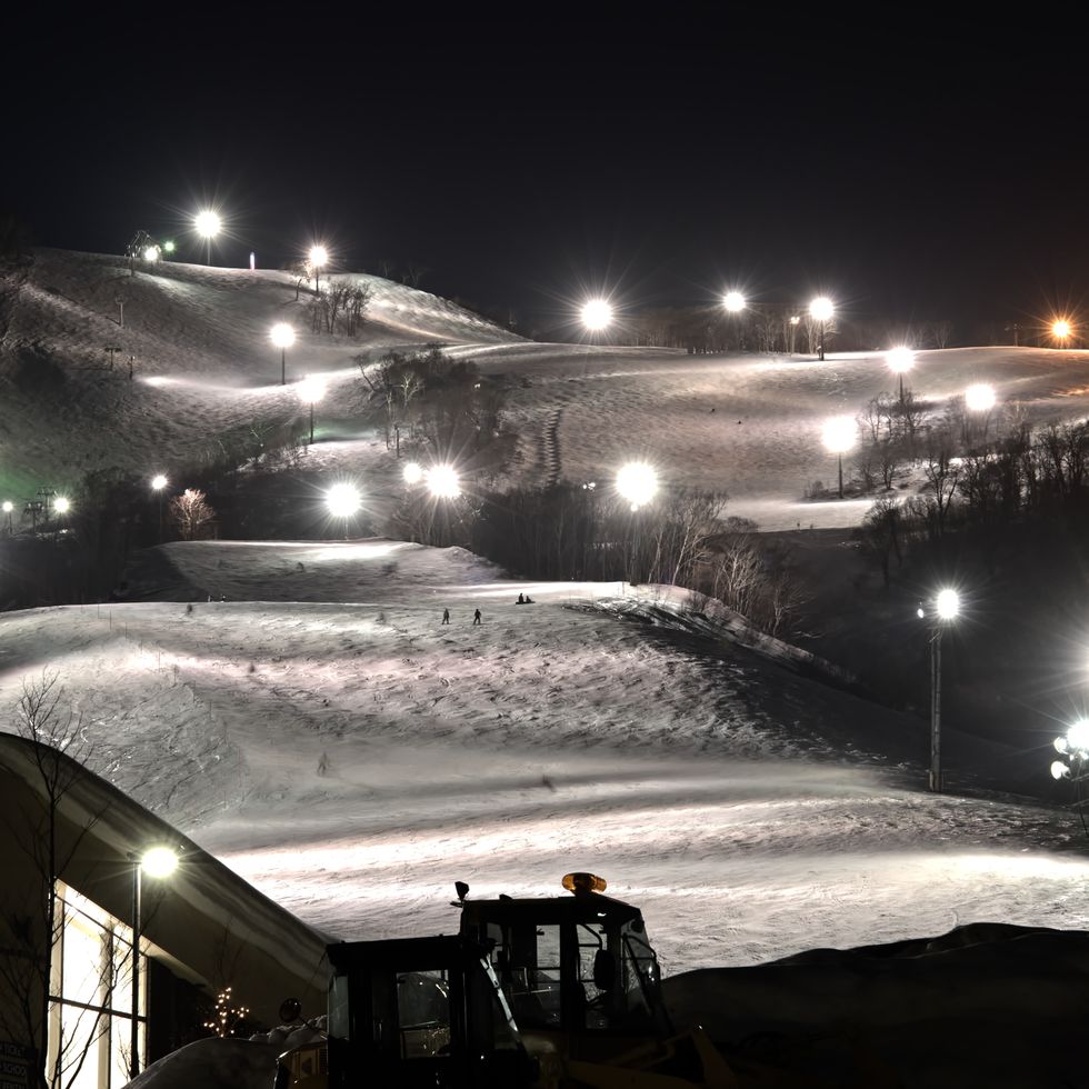 ski resort at night