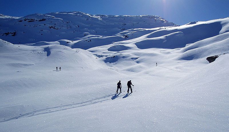 Snow, Ski mountaineering, Piste, Glacial landform, Ski touring, Geological phenomenon, Winter sport, Mountainous landforms, Skiing, Mountain, 
