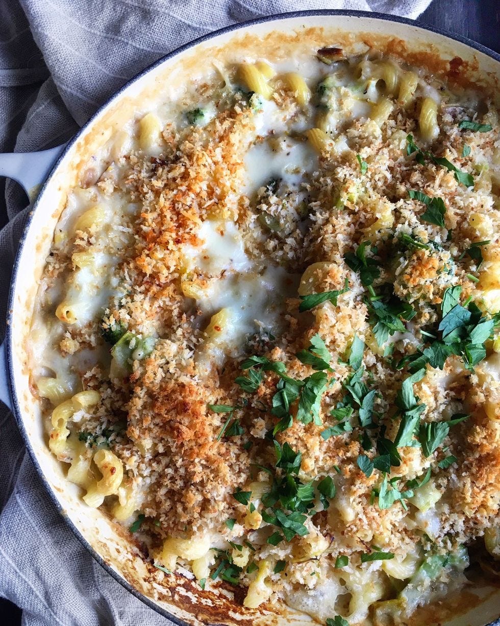 skillet mac and cheese with chicken and broccoli