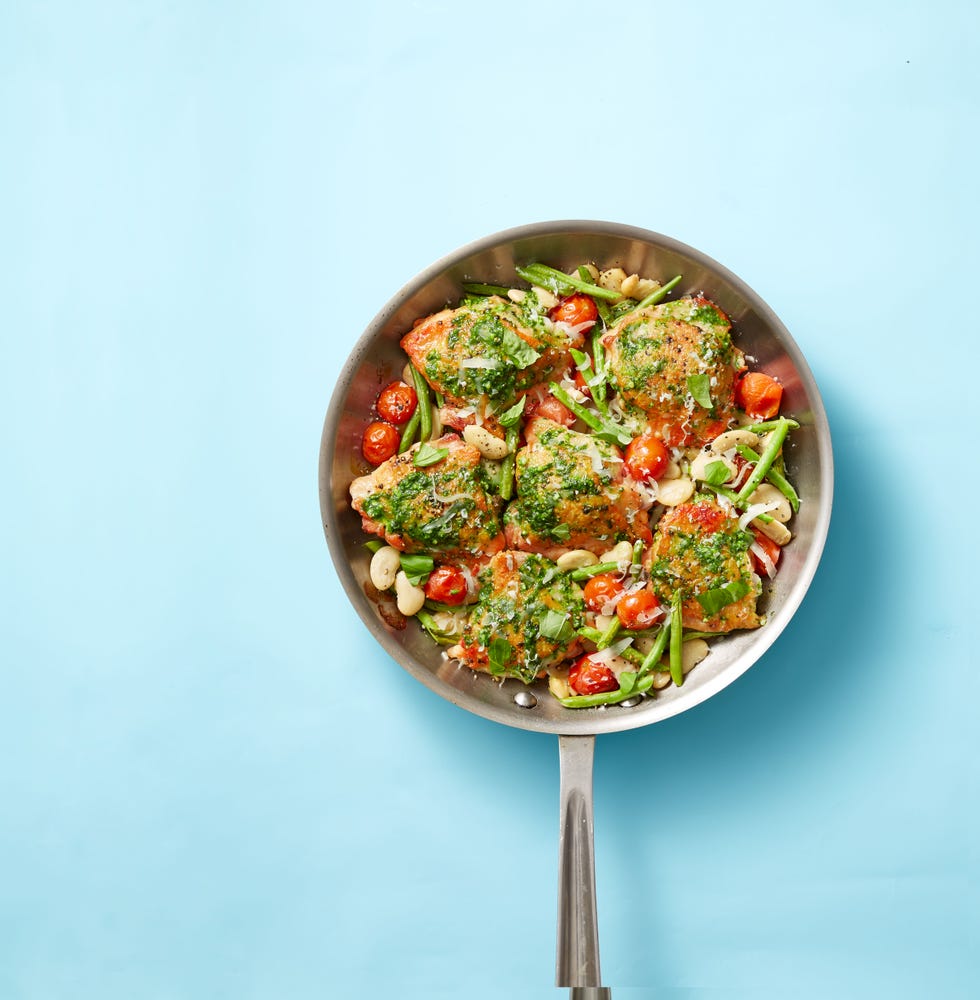 skillet pesto chicken and beans