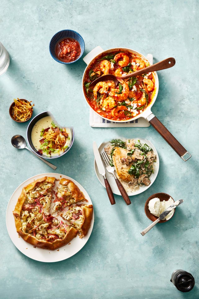 Skillet Salsa Shrimp With Spinach and Feta Recipe