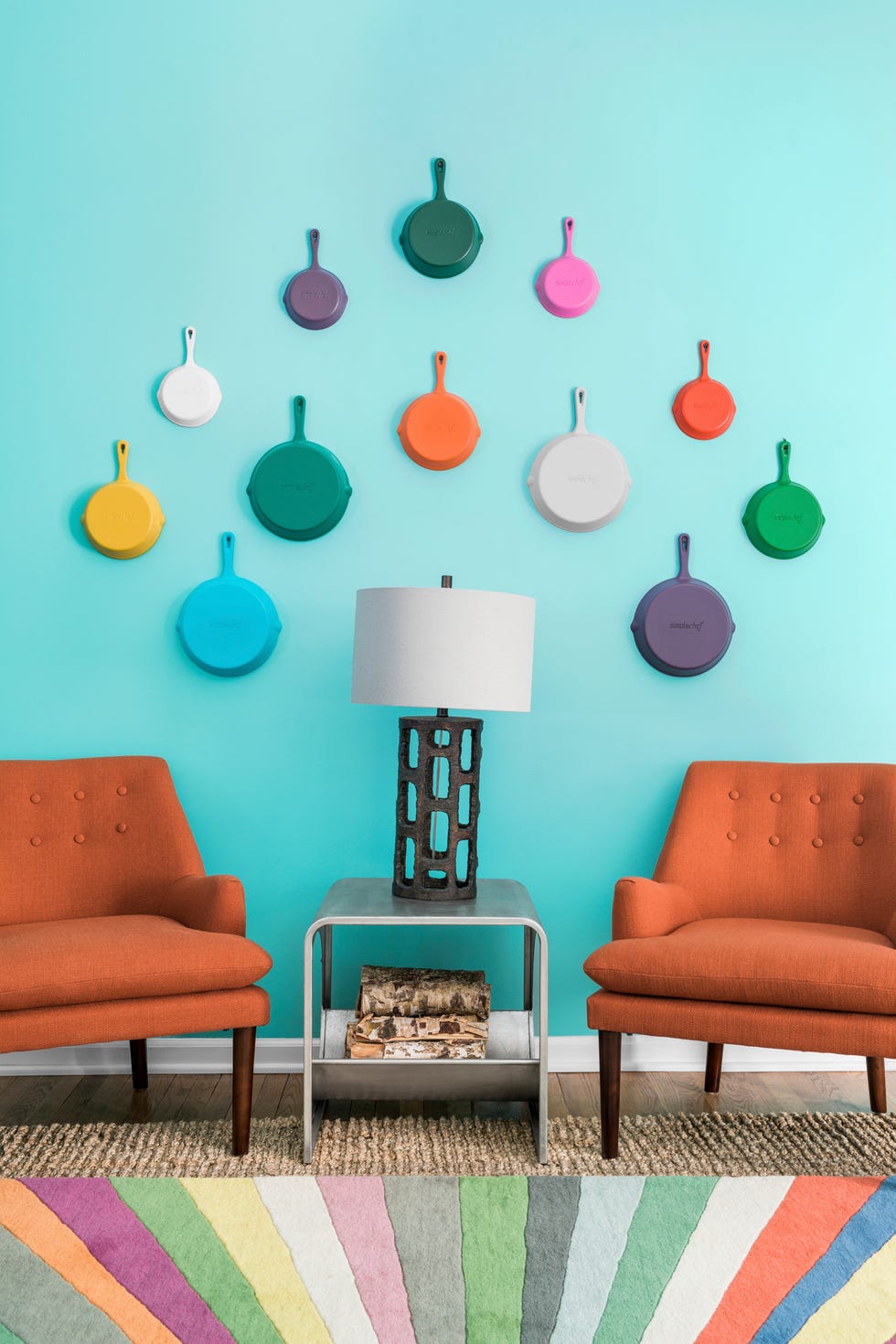 Room, Green, Wall, Turquoise, Pink, Blue, Living room, Yellow, Wallpaper, Interior design, 