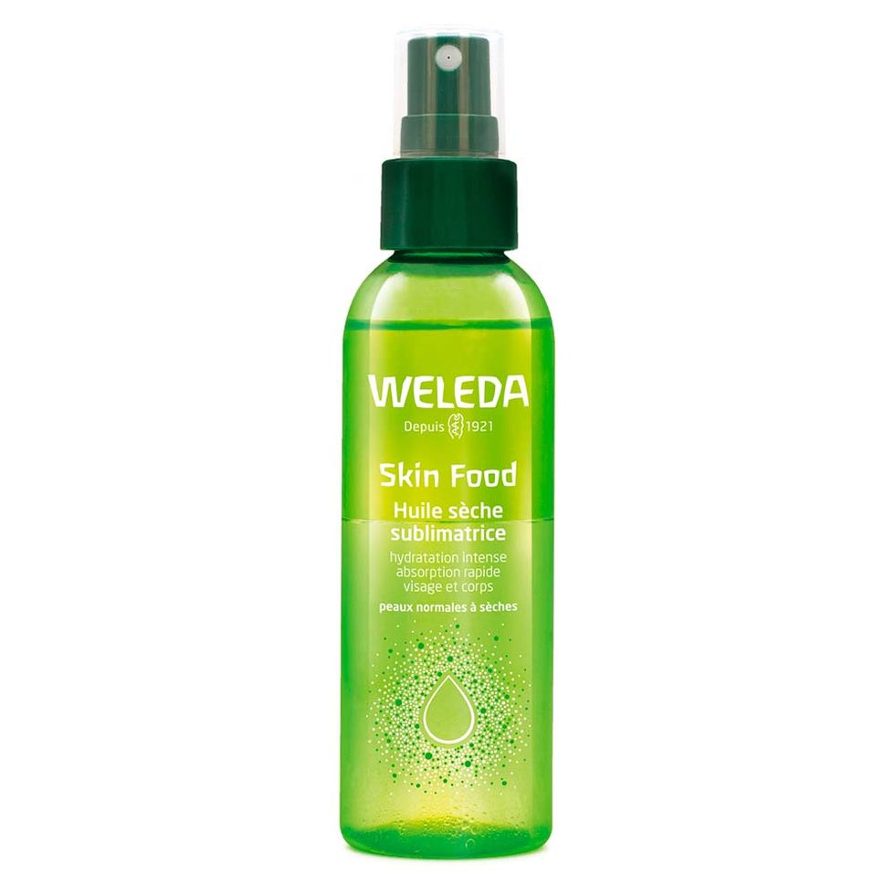 a green bottle of shampoo