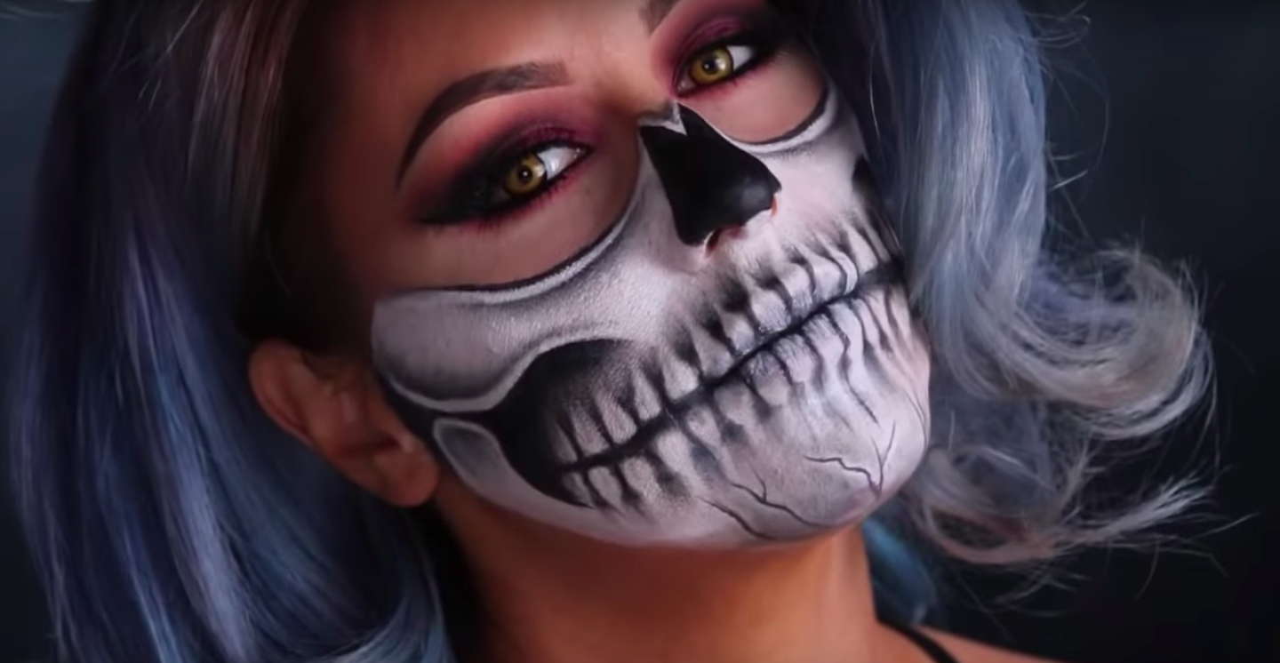 diy halloween skeleton makeup