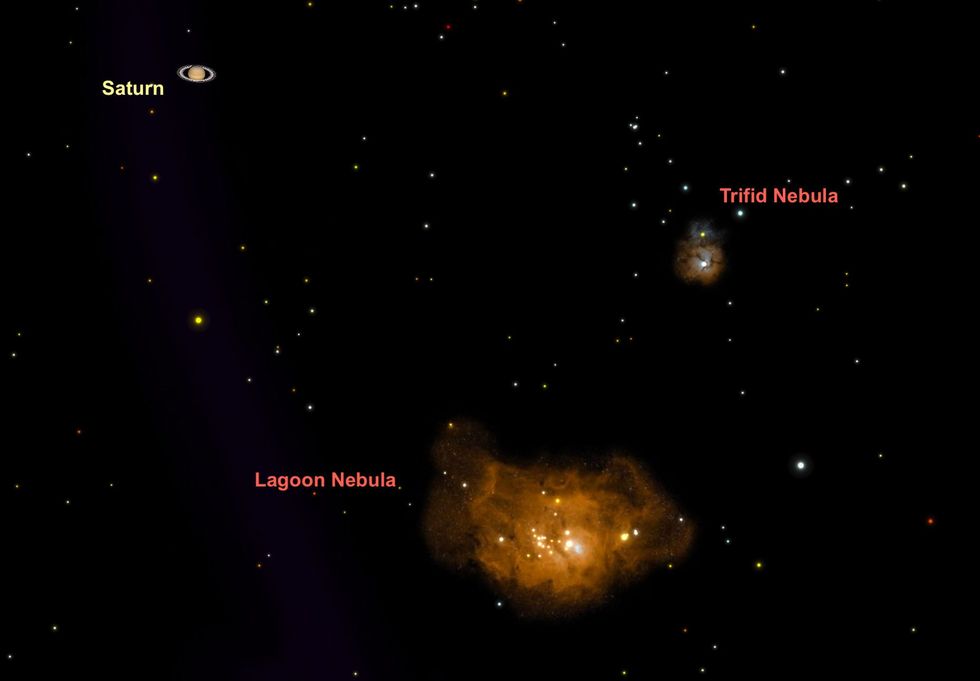 De Lagunenevel is voor sterrenkijkers overal ter wereld een van de favoriete objecten aan de nachthemel Deze emissienevel maakt op 8 augustus zijn opwachting in het sterrenbeeld de Boogschutter