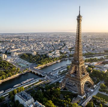 an arial view of paris featuring the eiffel tower