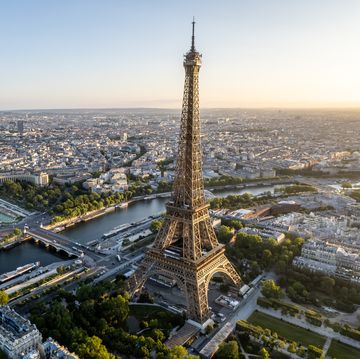 an arial view of paris featuring the eiffel tower