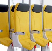 Yellow, Product, Car seat, Chair, Vehicle, Personal protective equipment, Outerwear, Auto part, Head restraint, Furniture, 