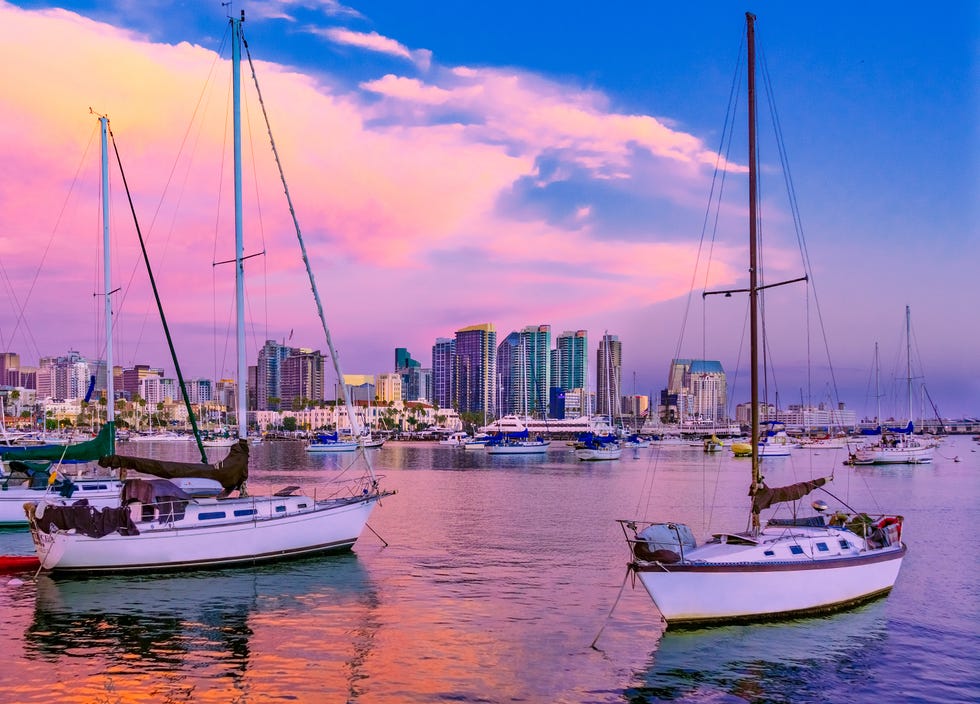 recreational boats on san diego bay