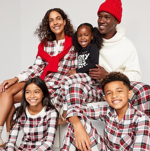 Christmas Red Plaid Bear Family Matching Four Raglan Shirt Gift Set