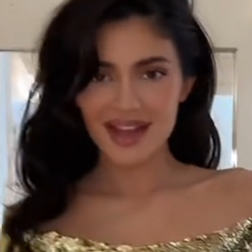 Kylie Jenner and Stormi Webster Match in Gold Gowns for the Kardashians' Christmas Eve Party