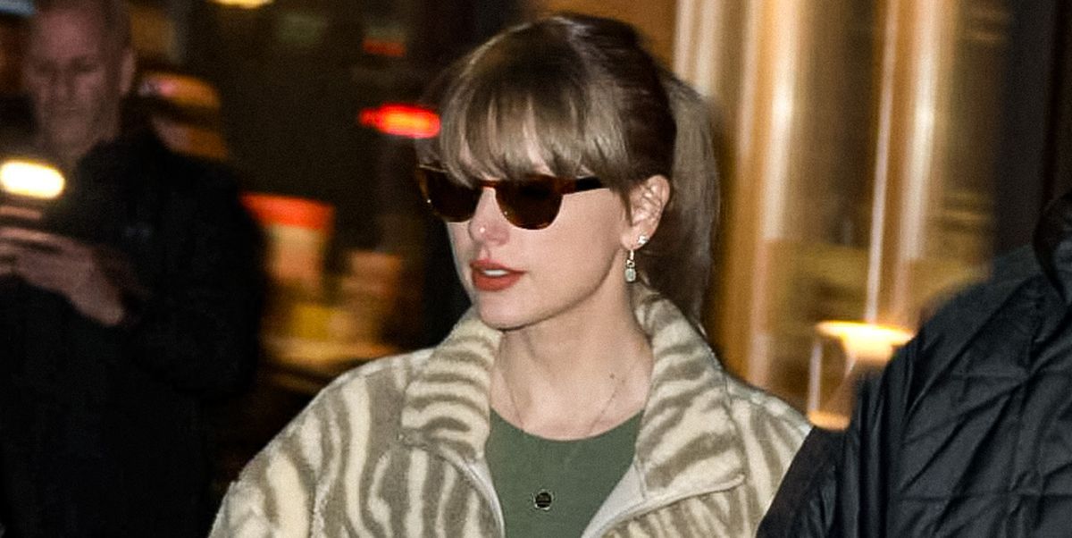 Taylor Swift Goes Casual in a Zebra Sweater and Ivy Park Sneakers