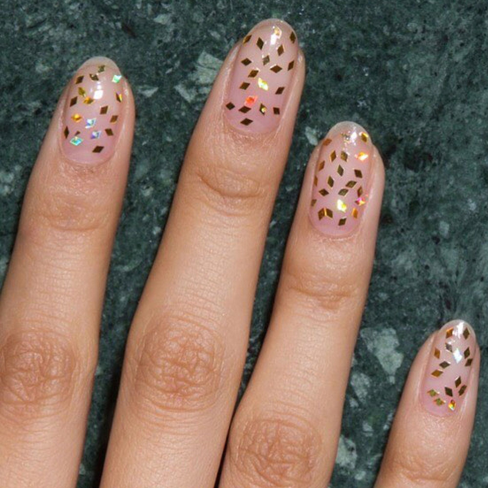 Square Medium False Nail Glitter Pink White Press on Nails for Nail Art  24pcs | eBay