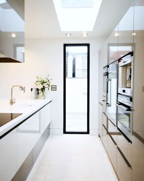 sleek galley kitchen from galley kitchen design ideas