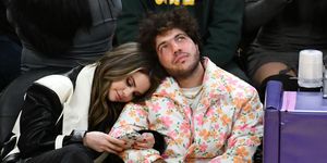 los angeles, california january 03 selena gomez and benny blanco attend a basketball game between the los angeles lakers and the miami heat at cryptocom arena on january 03, 2024 in los angeles, california note to user user expressly acknowledges and agrees that, by downloading and or using this photograph, user is consenting to the terms and conditions of the getty images license agreement photo by allen berezovskygetty images