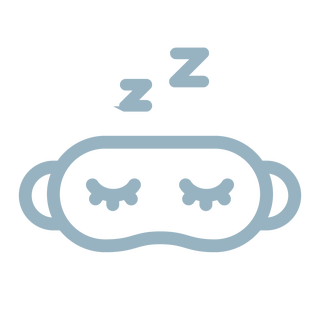 sleep mask with closed eyes and zzz symbols indicating sleep