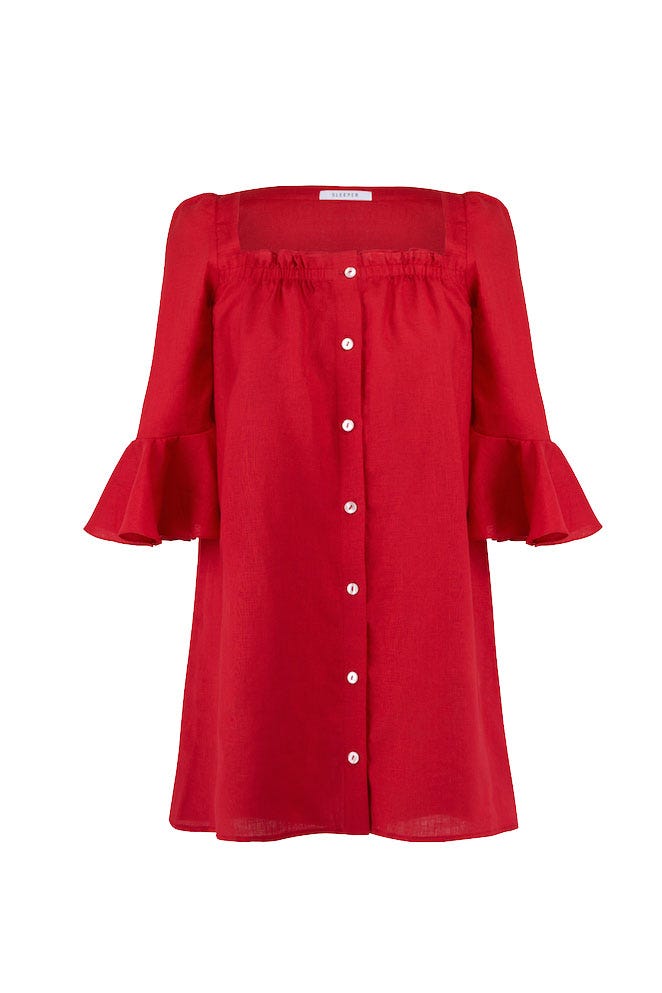 Clothing, Red, Sleeve, Outerwear, Blouse, Button, Collar, Magenta, Top, Shirt, 