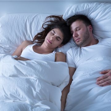 sleeping young couple