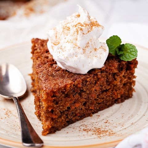 slice of carrot cake on table