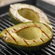 sliced fresh avocado on the grill health food barbeque avocado