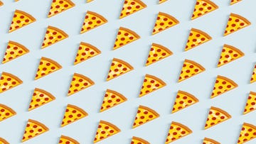 slices of pepperoni pizza low poly background pattern