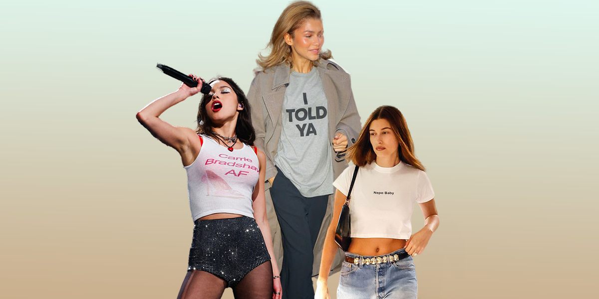 2000年代を騒がせた「スローガンTシャツ」が再びトレンドに