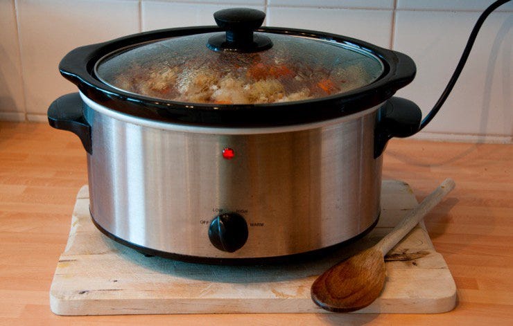 A slow cooker. 