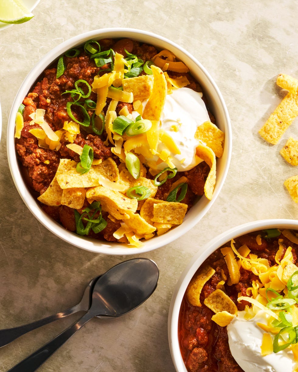 beef chili in a slow cooker