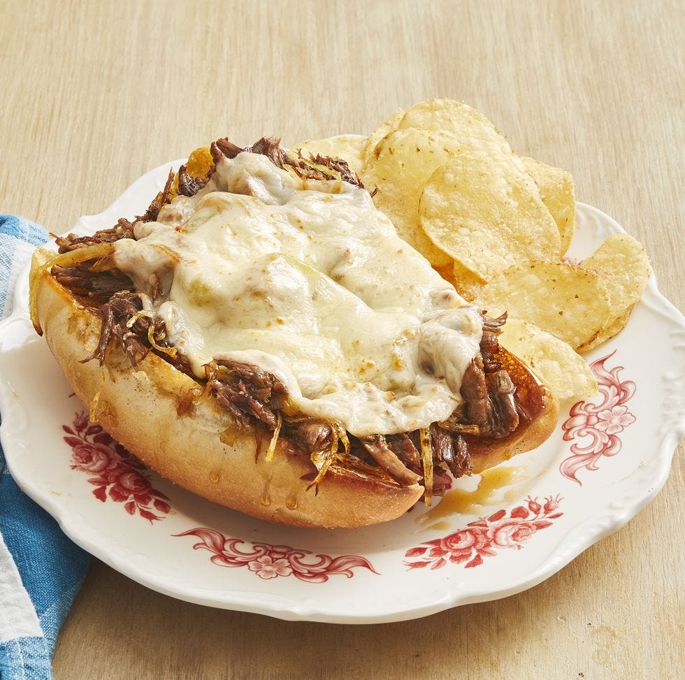 Slow Cooker Drip Beef Sandwich