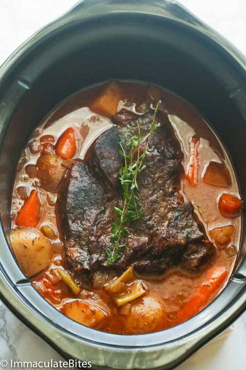 slow cooker pot roast with herbs