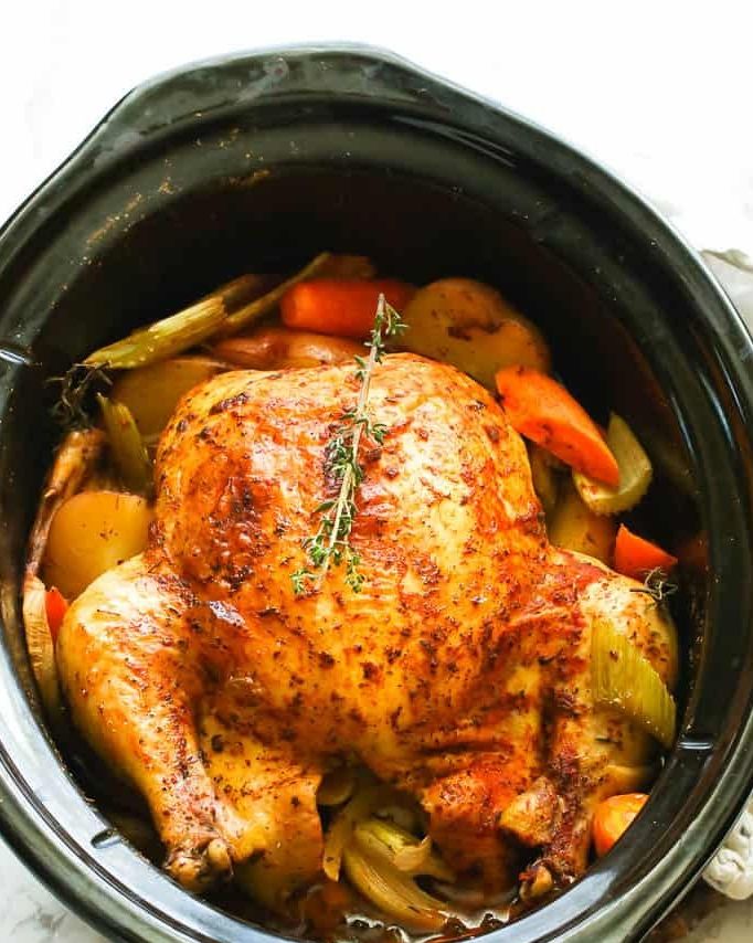 slow cooker whole chicken