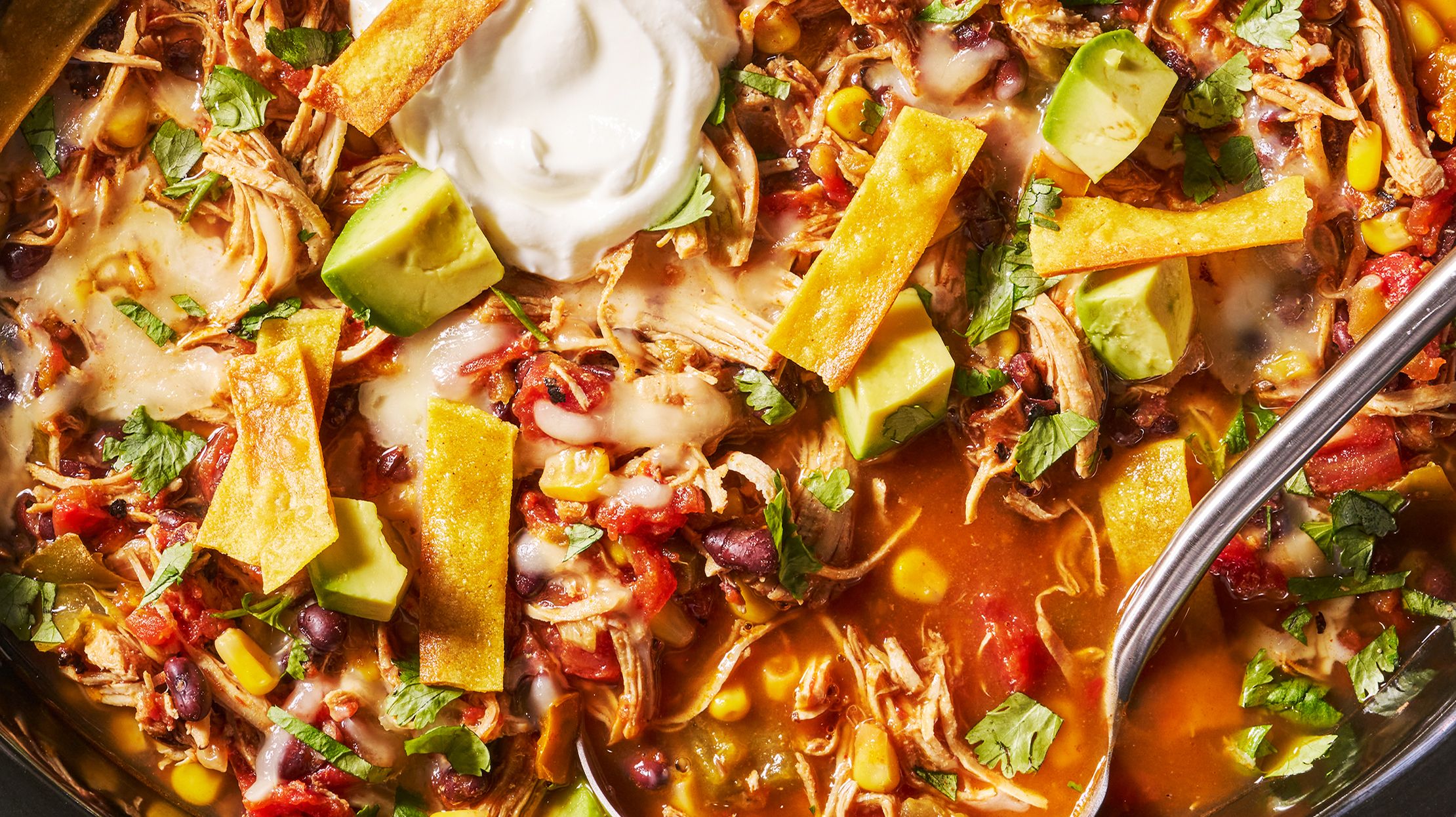 Easy Crock Pot Chicken Tortilla Soup - Healthy and Flavorful