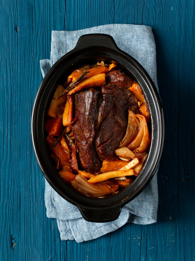 slow cooker cider braised pot roast