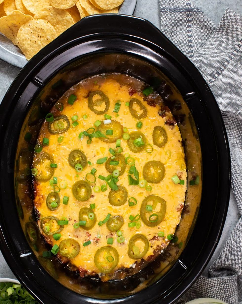Slow Cooker Rotel Dip with Beef - The Magical Slow Cooker