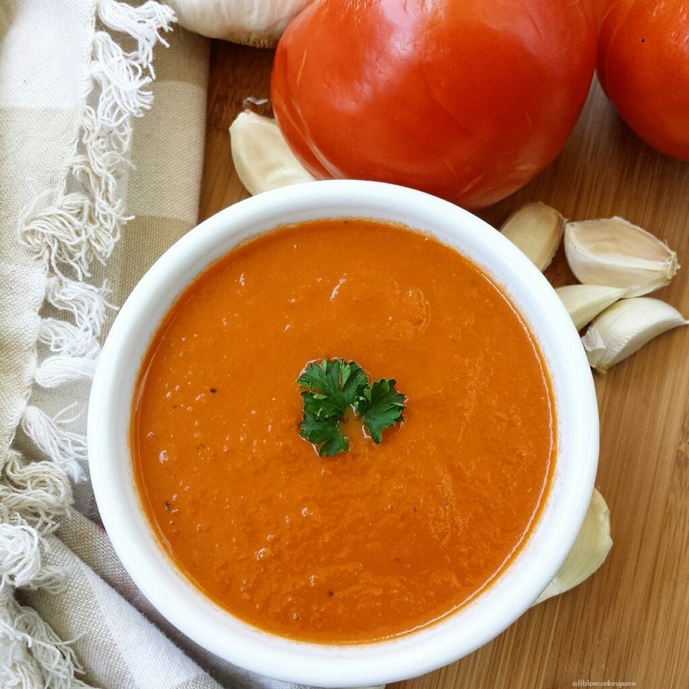 slow cooker roasted tomato soup