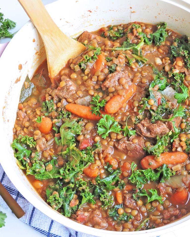 kale lentil and beef stew