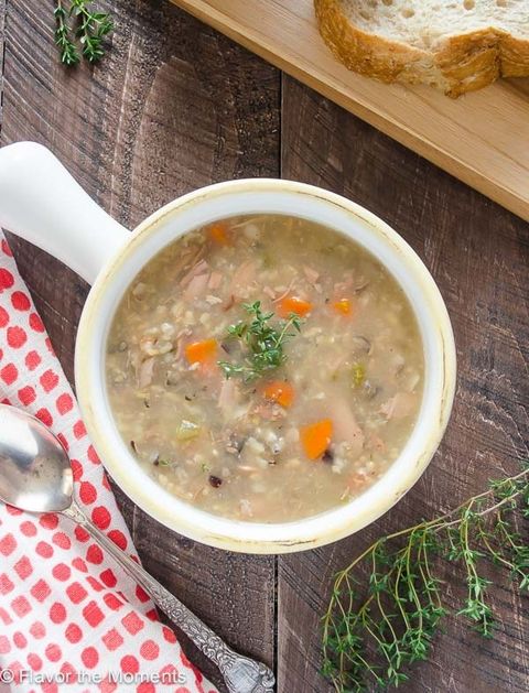 healthy slow-cooker soups: slow cooker turkey wild rice soup