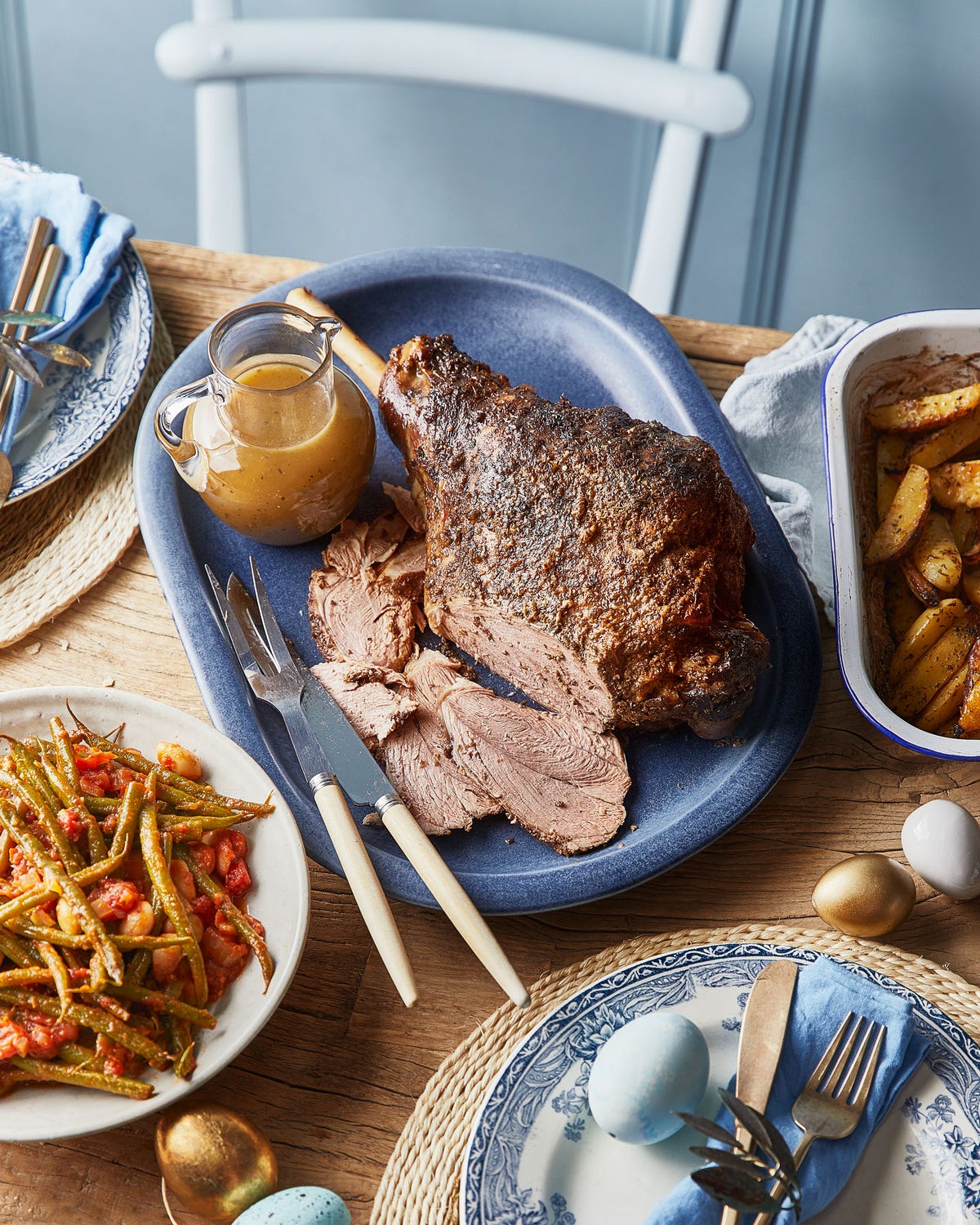 slow roast lamb kleftiko with mint gravy