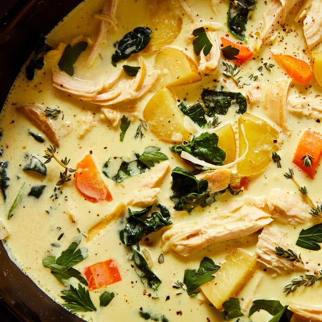 slow cooker creamy chicken potato soup