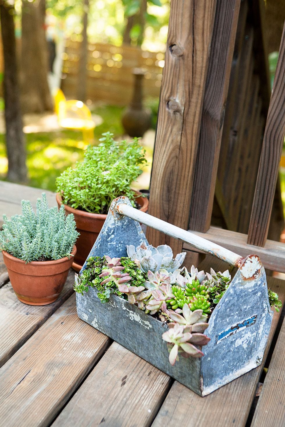 small backyard ideas  portable planter