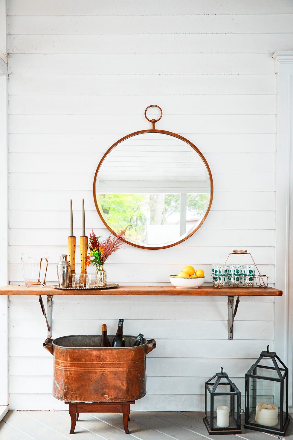 outdoor bar station in porch setting