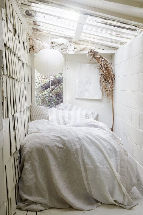 white rustic styled bedroom