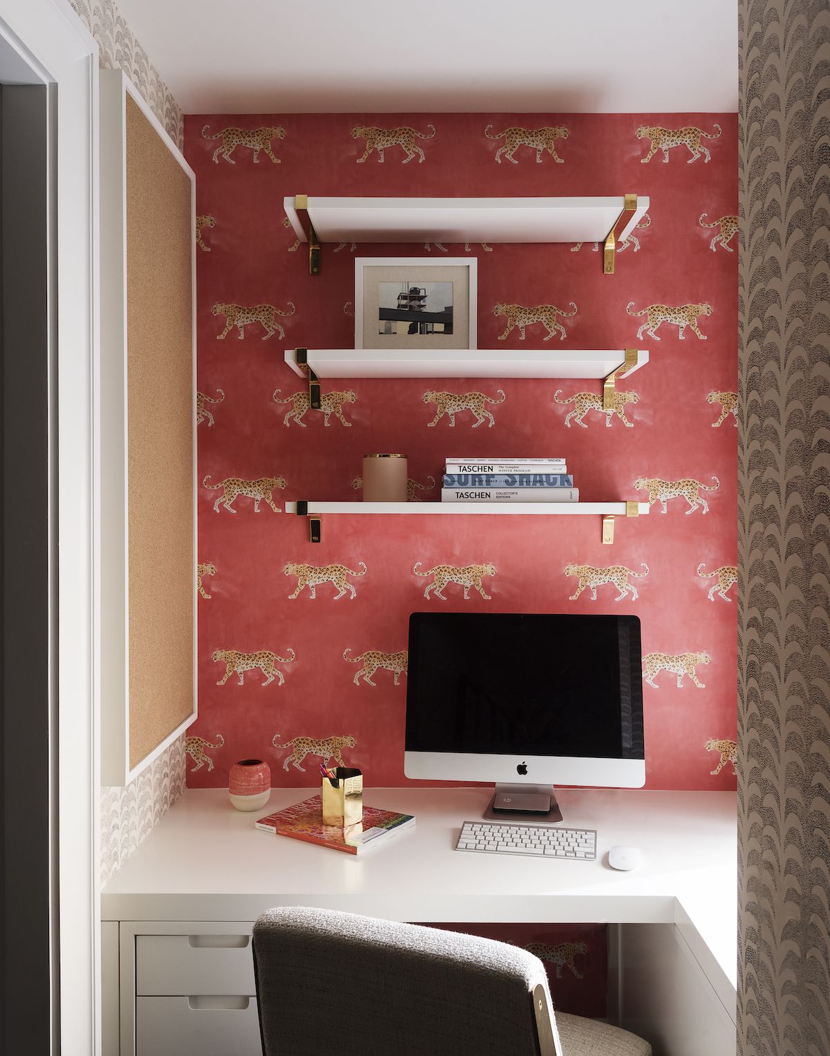 Navy  Blush Home Office Reveal  LAURA MAY INTERIORS