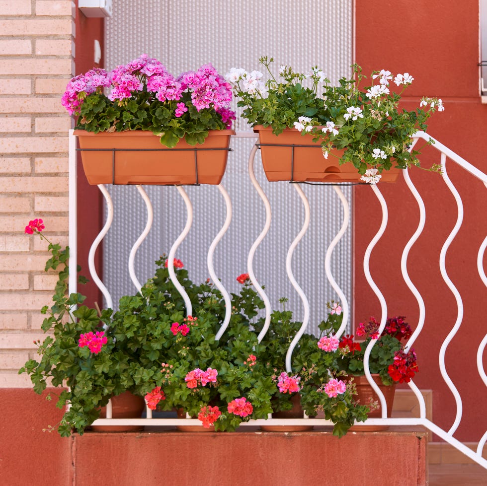 small garden ideas railing planters