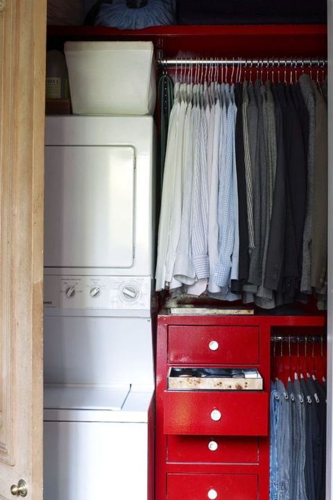 small closet with laundy machines