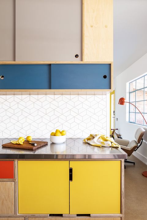 small kitchen ideas multicolored cabinets