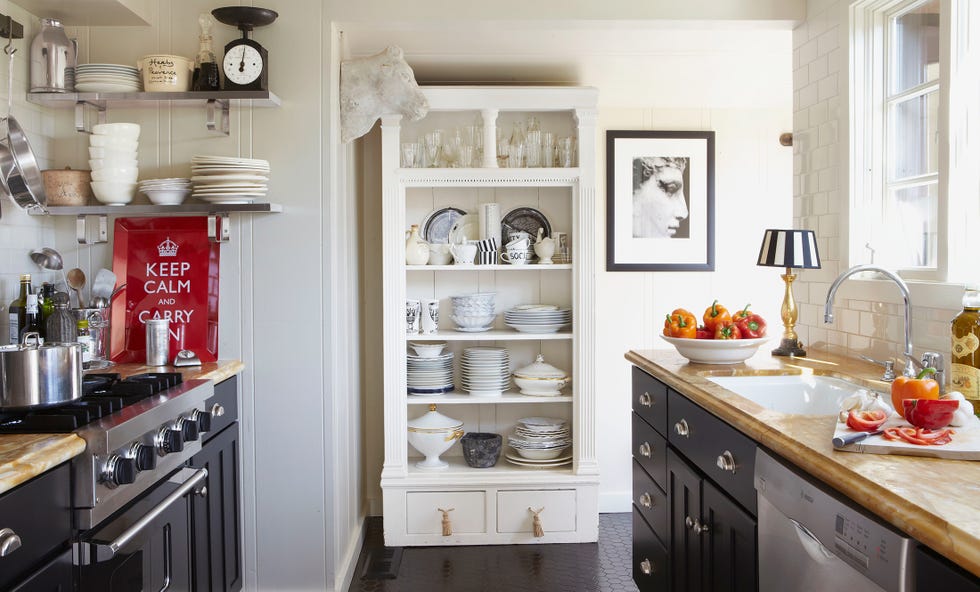 small kitchen with additional storage space