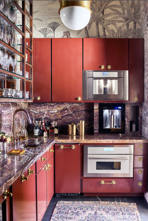 red cabinetry
