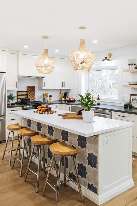 small kitchen ideas, property brothers designed open weave lighting
